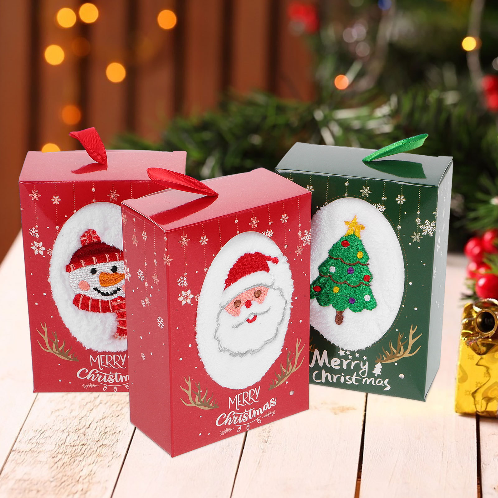 Home Textiles Towel Set - Set di 3 Asciugamani Natalizi Decorativi