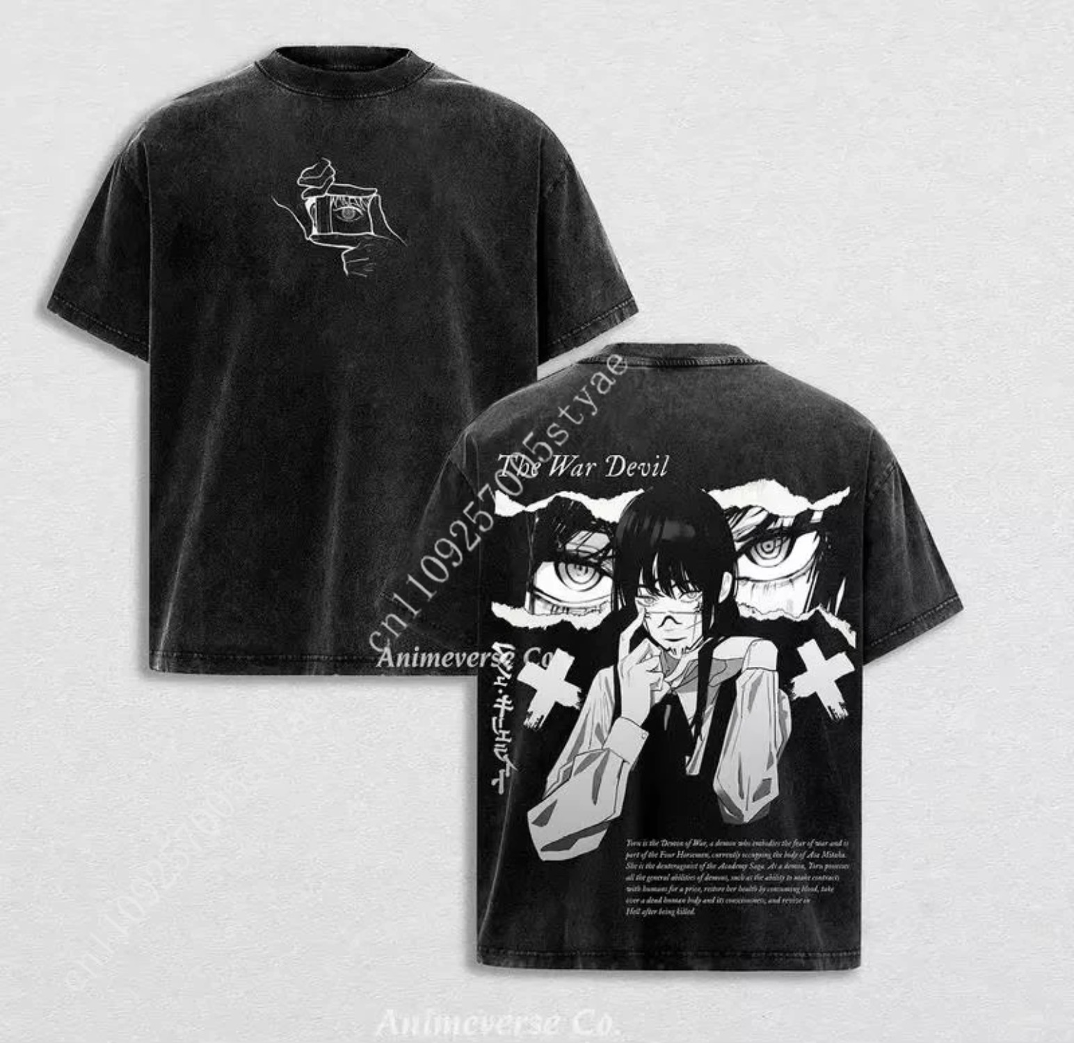 Quilt Cotton Summer - T-shirt Grafica Anime Chainsaw Man Mitaka