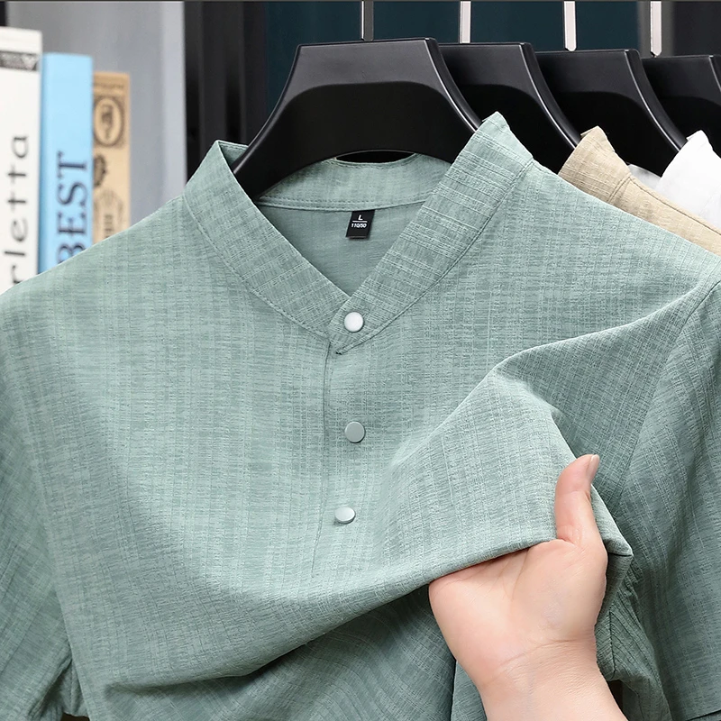 Home Textile - Camicia Estiva da Uomo con Colletto
