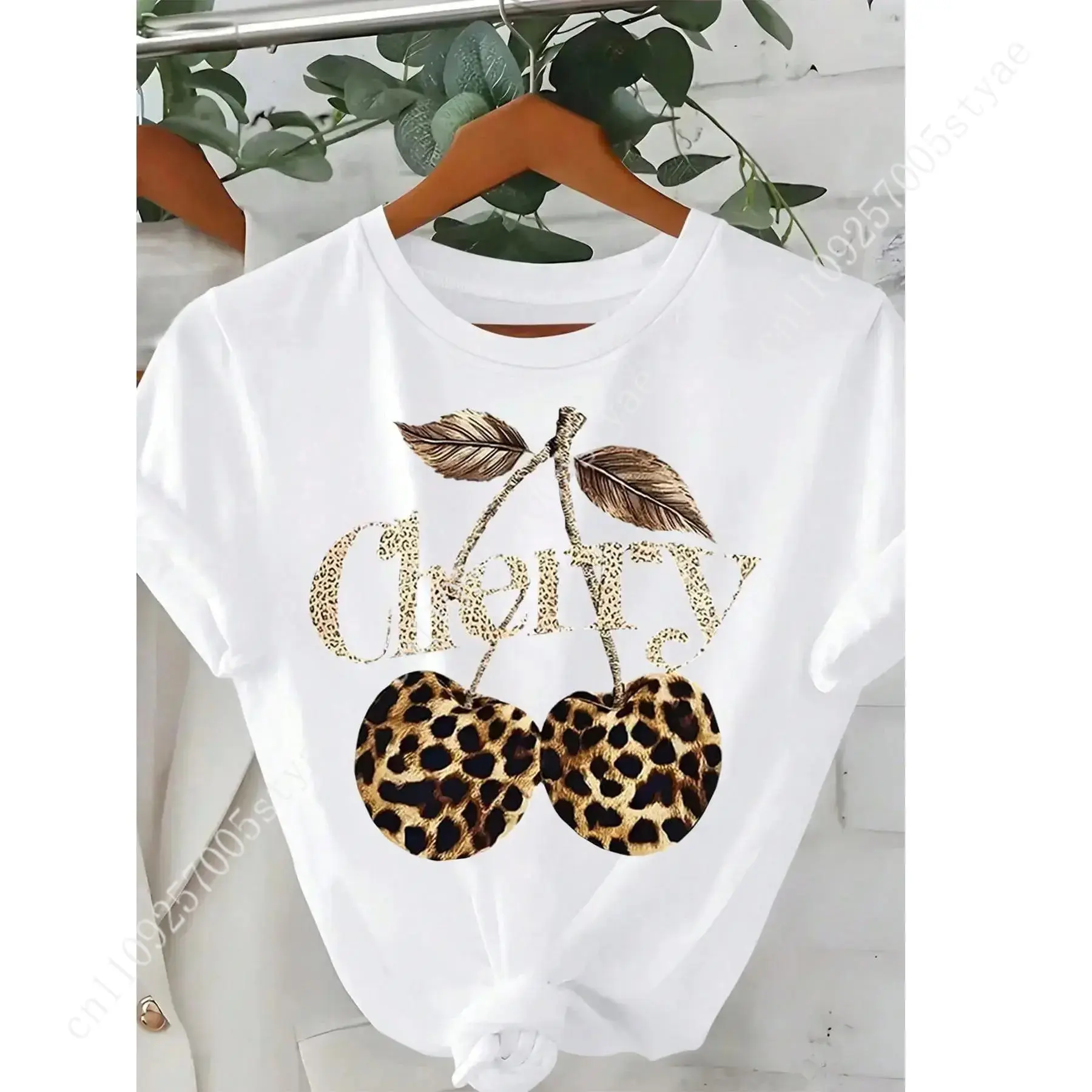 Quilt Cotton Summer - T-shirt da donna con stampa ciliegia