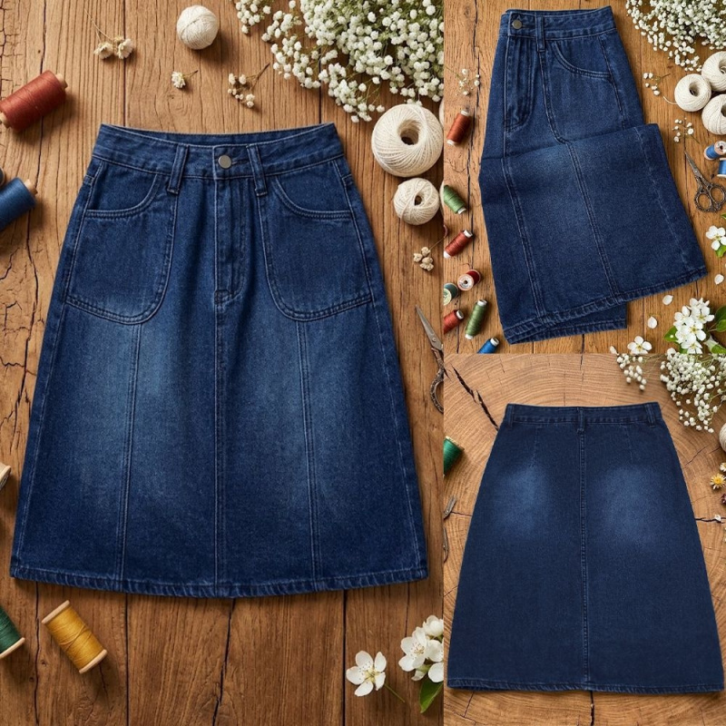 Quilt Cotton Summer - Gonna in denim da donna a