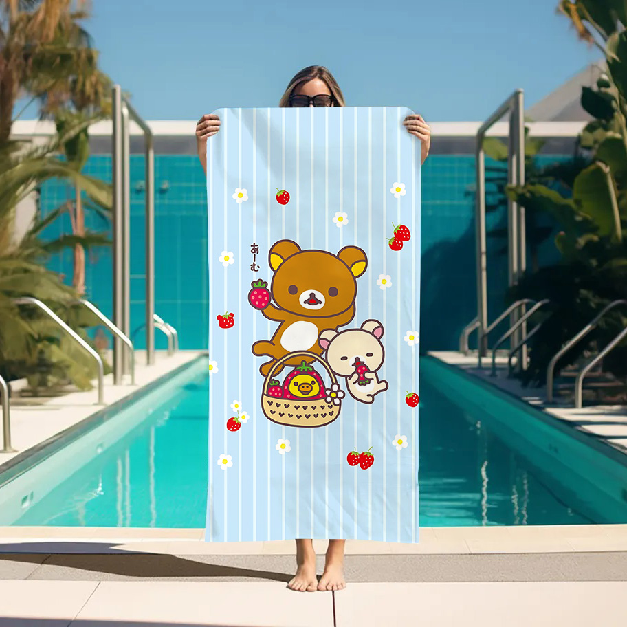 Home Textiles Towel Set - Grande Asciugamano da Bagno Rilakkuma, Teli