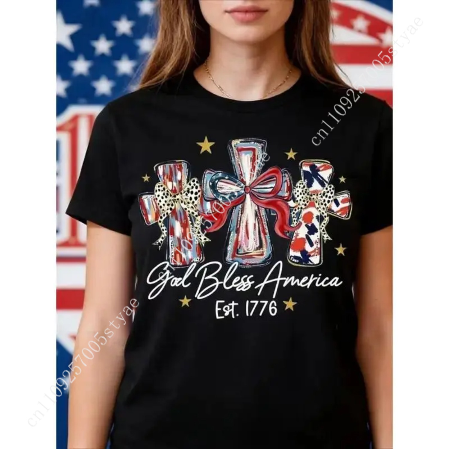 T-shirt da donna God Bless Ame - Quilt Cotton Summer recensione e prezzo
